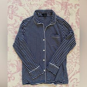 J.crew navy and white pj top size medium